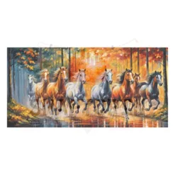 material Feng Shui Eight Horses Painting for Success & Abundance in Michigan